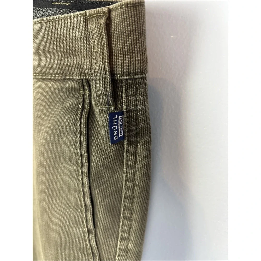 Bruhl Fine Trousers 32x30 Corduroy Pants Olive Green Preppy Europe Old Money